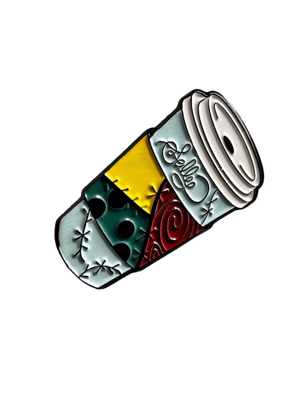 Sally Skelton Lapel Pin Nightmare Christmas Coffee Cup Badge Brooch Pin Jewelry